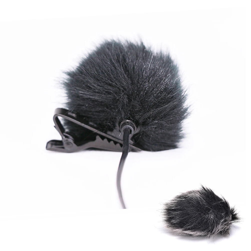 

Black Fur Windscreen Windshield Wind Muff For Lapel Microphone Mic To Lapel Microphone Windscreen With Clamp Clips