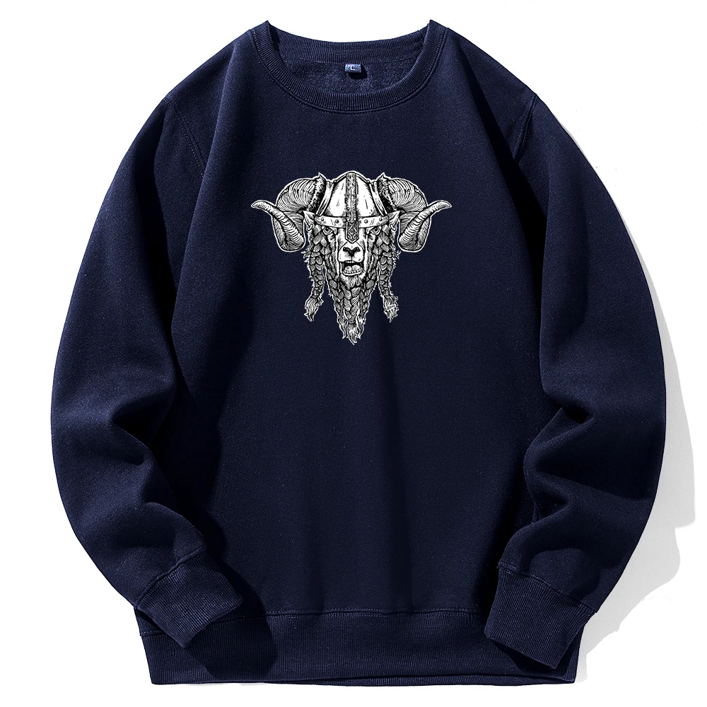 

Man Hoodie Viking Sheep Pattern Spring High-Quality Oversized Tracksuit Anime Fashion Top Men Fleece Daily Sweatshirts For Male