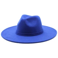 new 9 5cm wide brim fedora hats for women dress man caps felted hat panama church wedding ribbon band men hat sombreros de mujer