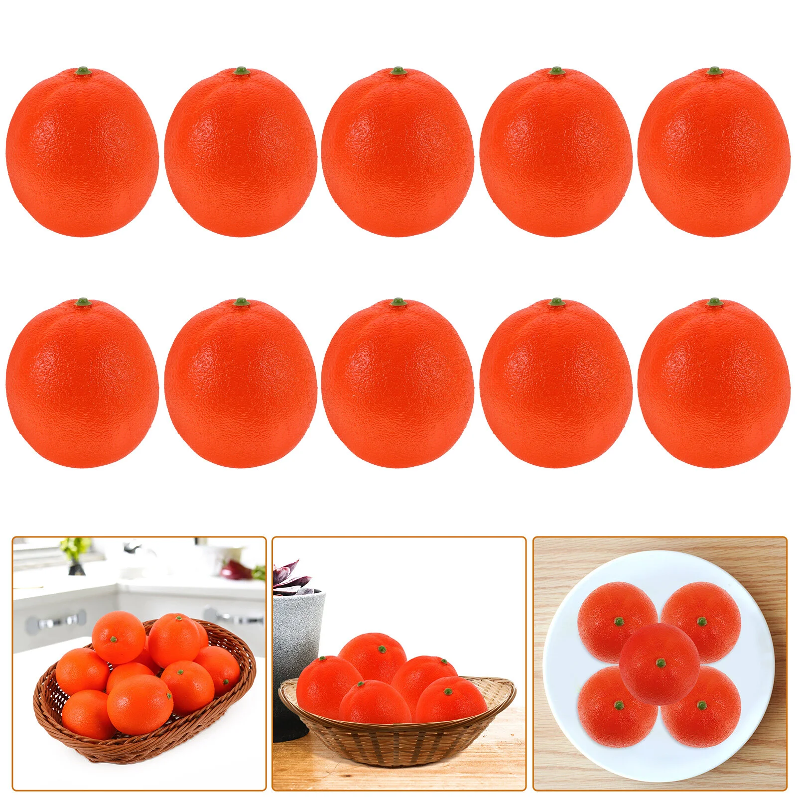 

10 Pcs Fruit Model Artificial Fruits Household Decor Oranges Fake Models Simulation Home Accents