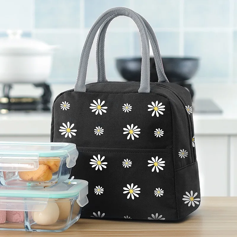 

Portable Daisy Lunch Bag Large Women Oxford Food Picnic Bags Insulated Fresh Thermal Insulated Lunch Box Tote Bag Lonchera Sac