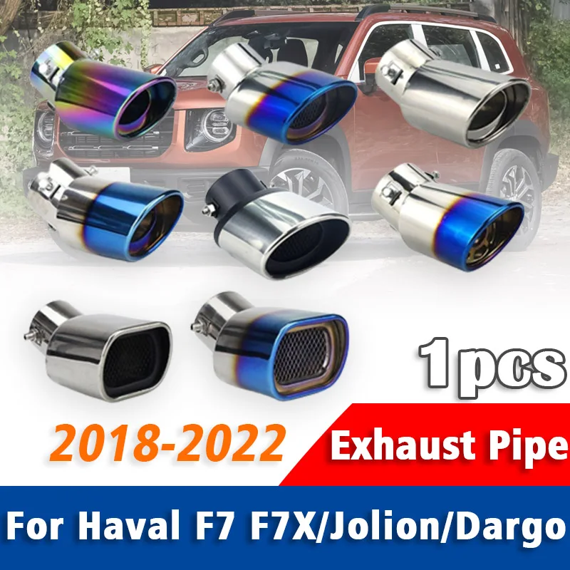 

1pcs 304 Stainless Steel Exhaust Pipe Muffler Tailpipe Muffler Tip For Haval F7 F7X Jolion Dargo 2018 2019 2020 2021 2022