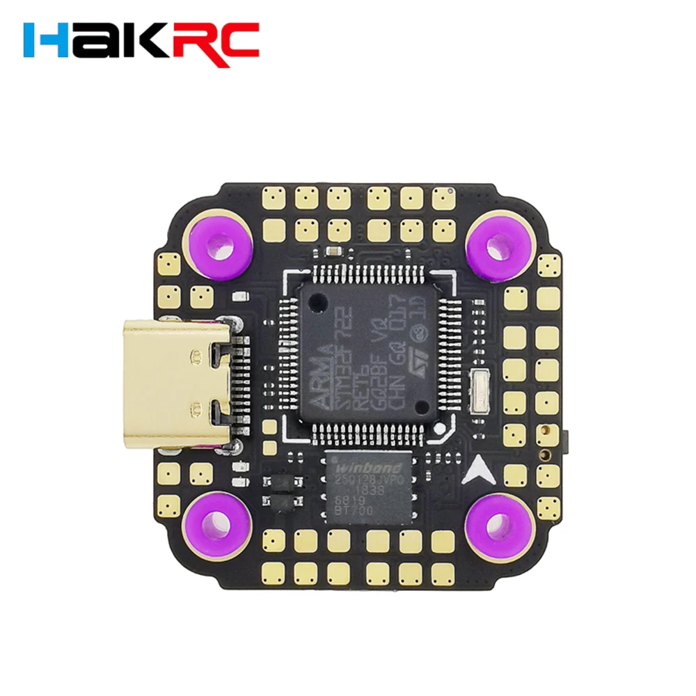 

HAKRC F722 DM Mini F7 Flight Controller ICM42688 Betaflight STM32F722RET6 Dual BEC 5V 3A / 9V 2.5A 3-6S for RC FPV Racing Drone