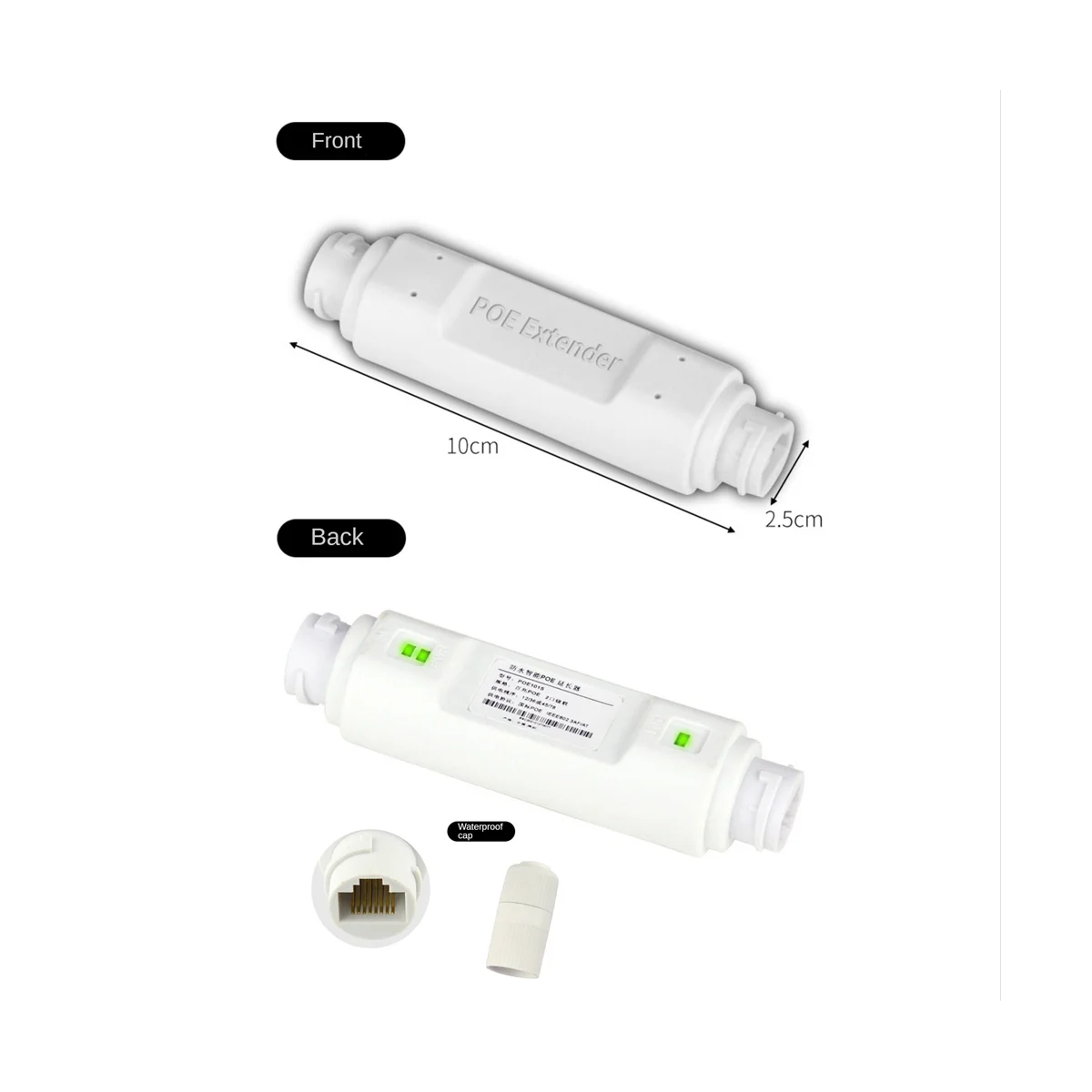 

1 в 1 выход, ретранслятор POE, Сетевой удлинитель, наружный водонепроницаемый удлинитель 250 м, выход один в два, 48 В, переключатель Poe IEEE 802.3Af