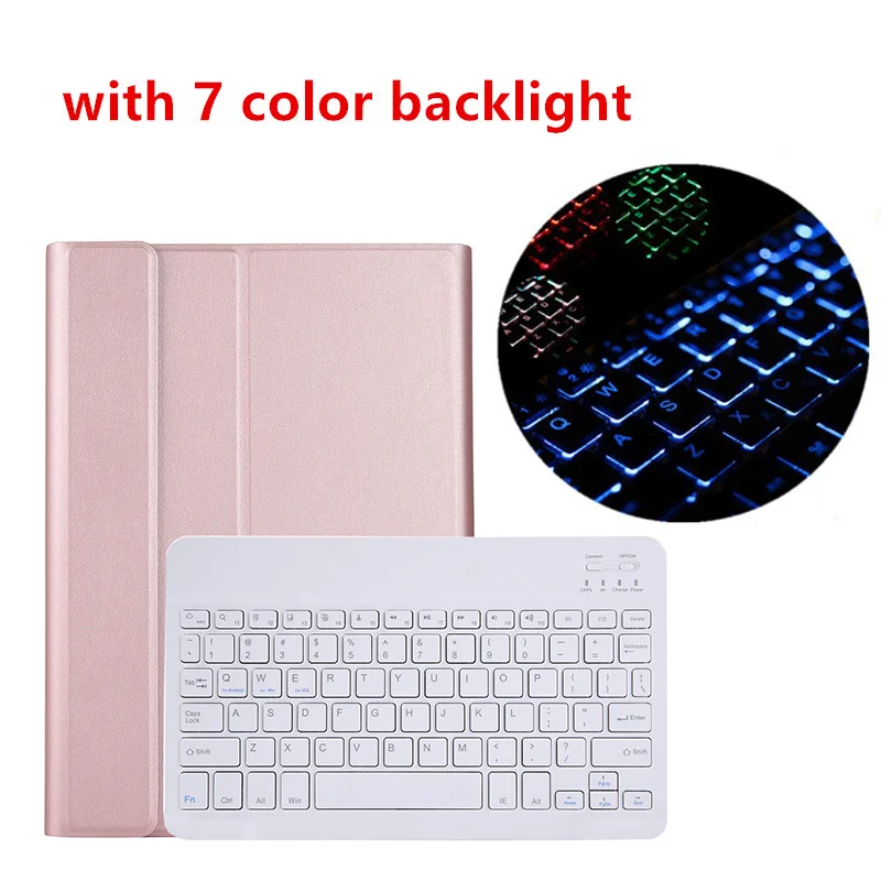 

Removable PU Leather Stand Case for Samsung Galaxy Tab S6 10.5 SM-T860/SM-T865 Tablet Cover with 7 Colors Backlit Keyboard