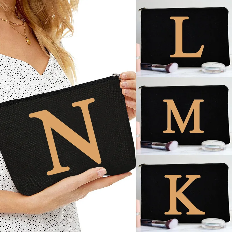 

Косметичка для подружки невесты, сумка для хранения с принтом алфавита, косметички для невесты, подарок подружки невесты, красивая женская ...