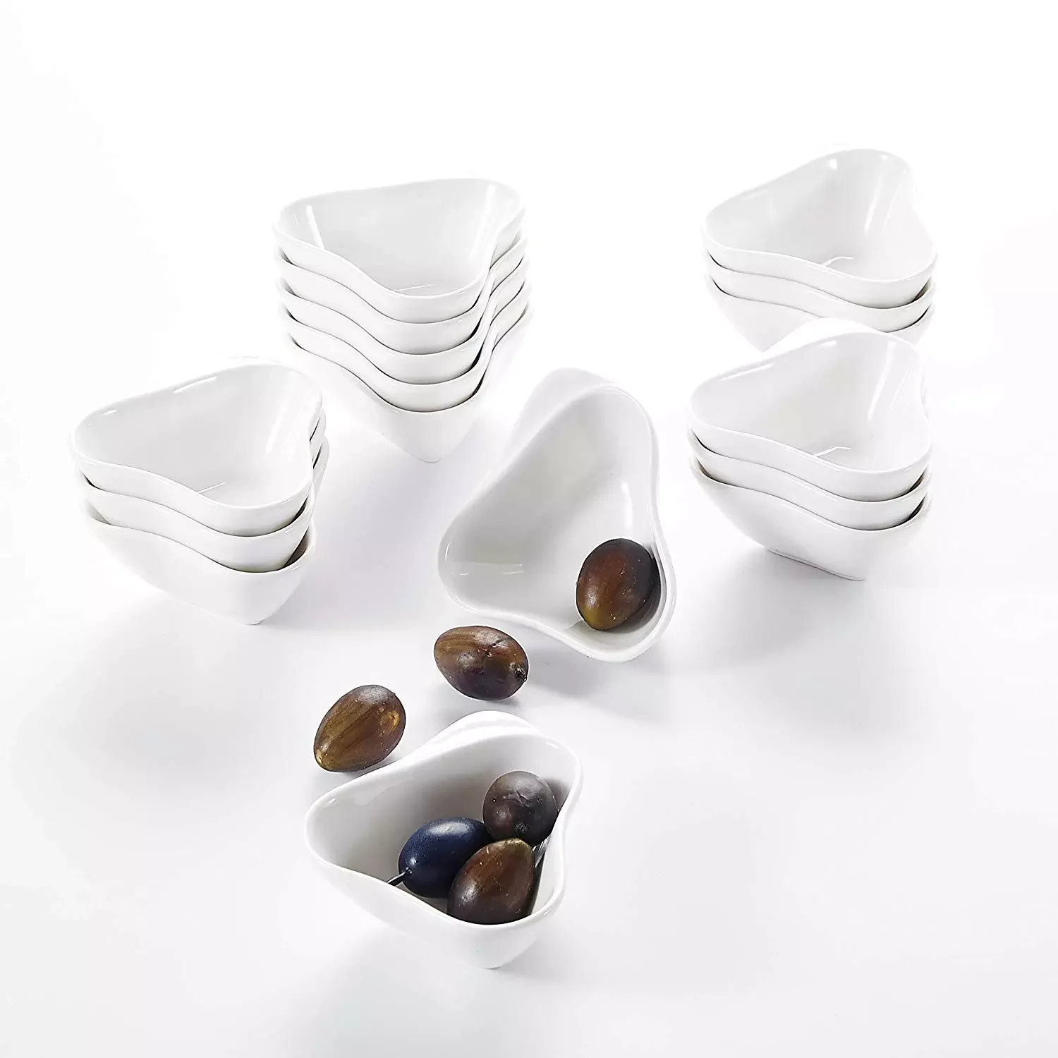 

16-Piece 3" Mini Ramekins Ivory White Porcelain Souffle Cup Snack Dessert Bowl Ceramic Cream White Dishes(8*7.5*3cm)