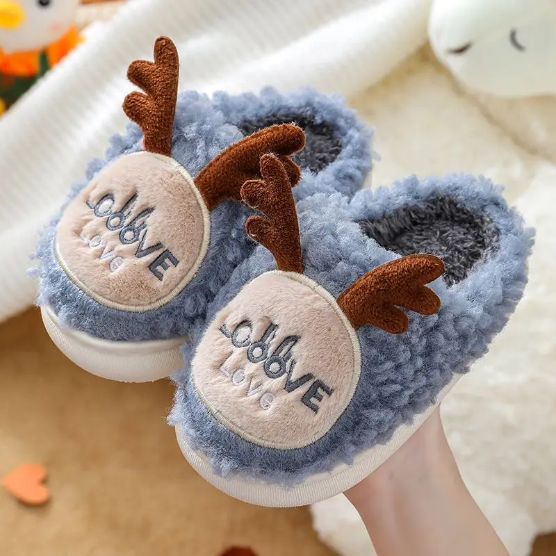 Children Home Slippers Cotton Shoes Winter Warm Thickening Slipper Kids Boys Girls Cute Indoor Non-slip Soft Bottom Shoes