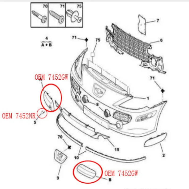 Передний бампер 7452GW для Peugeot 307CC SW защита от царапин защитная полоса крышка