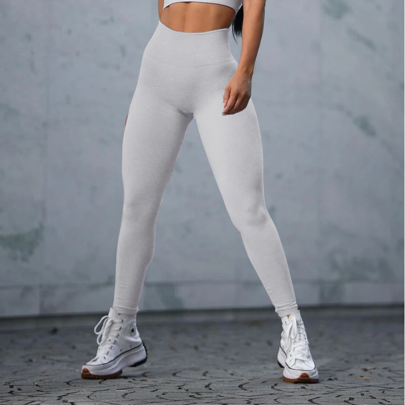 Seamless Stretch Tight Casual Women Leggings High Waist Hip Lift Sports Running Fitness Leggings  Push Up Fashion Women's Pants