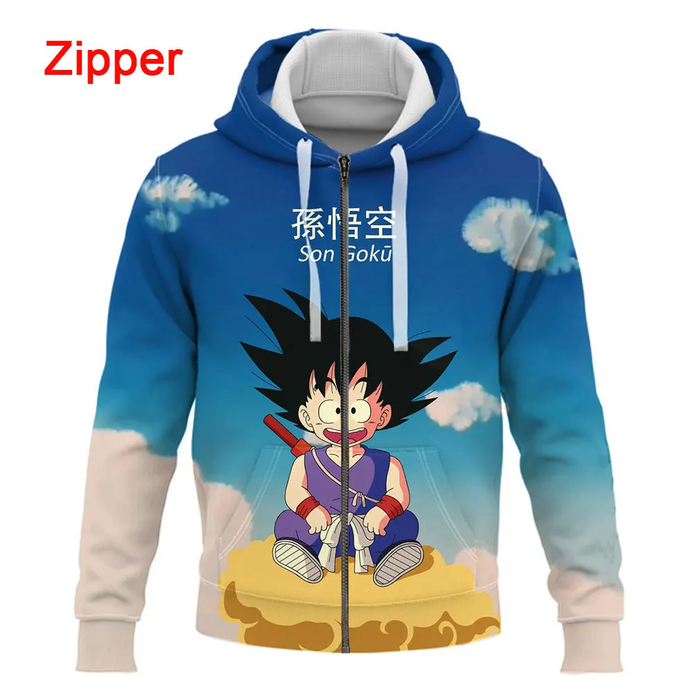 Son Goku Dragon Ball 3D Print Boy Girl Kids Sweatshirts Japanese Cartoon Anime Zipper Hoodie For Men Fashion Women Jackets Cool