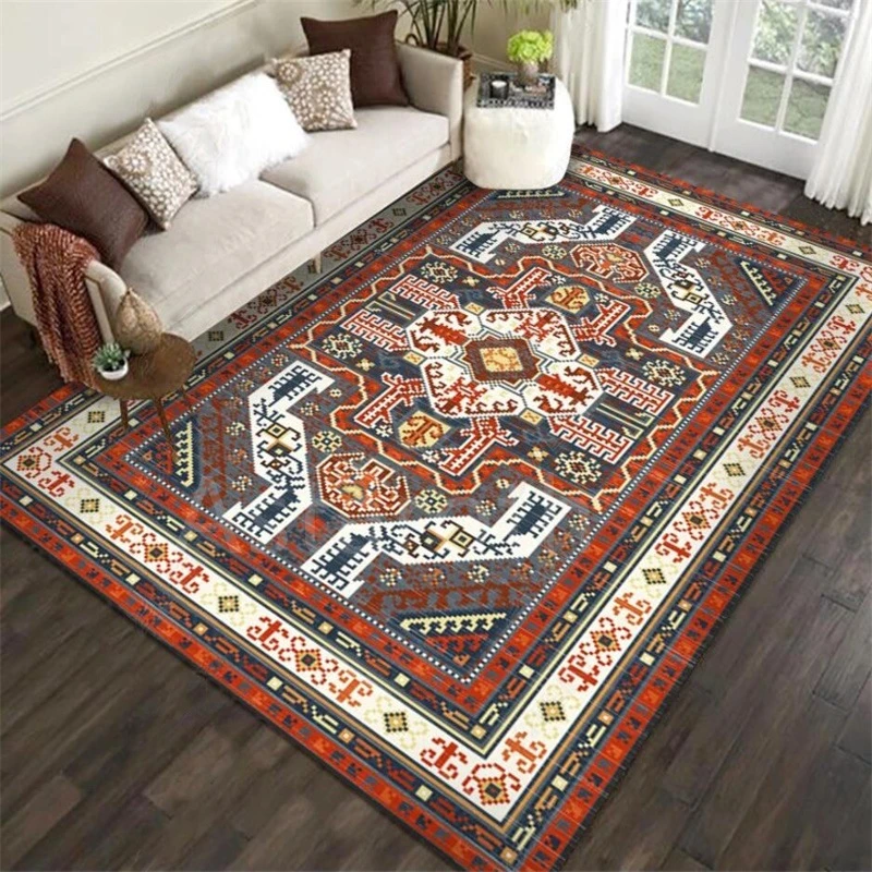 

Vintage Morocco Style Rugs Geometric Floral Mosaic Ethnic Living Room Bedroom Bedside Carpet Floor Mat Decoration