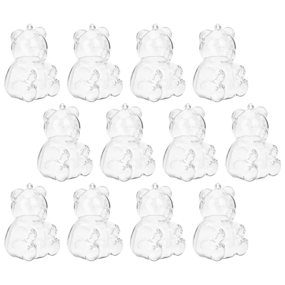 

12 Pcs Transparent Candy Box Bear Shape Containers Small Adorable Cases Wedding High Capacity Supplies
