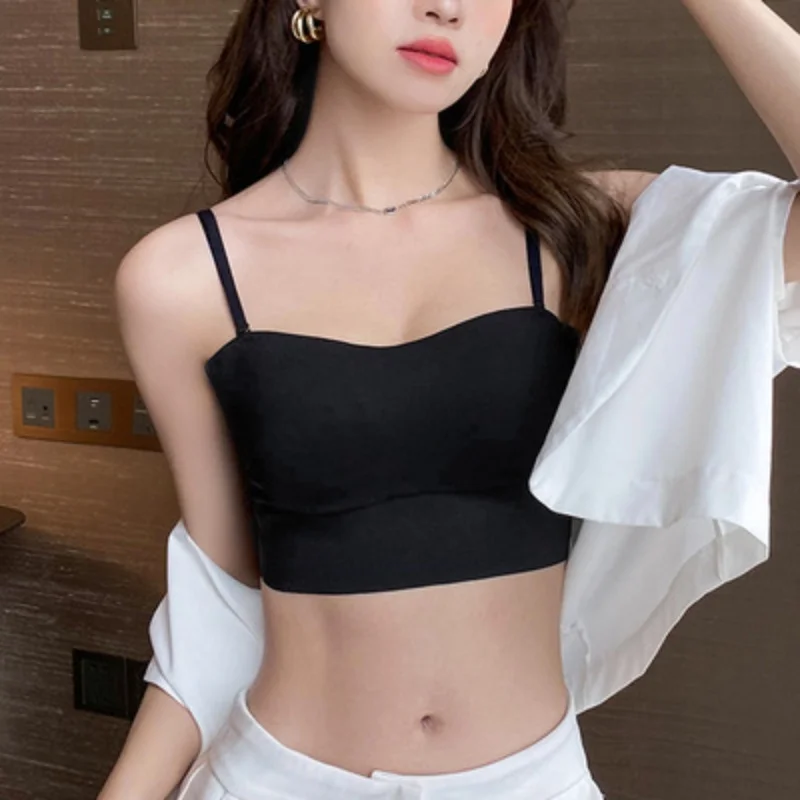 Женский топ-труба антибликовый бюстгальтер на бретельках с красивой спиной и