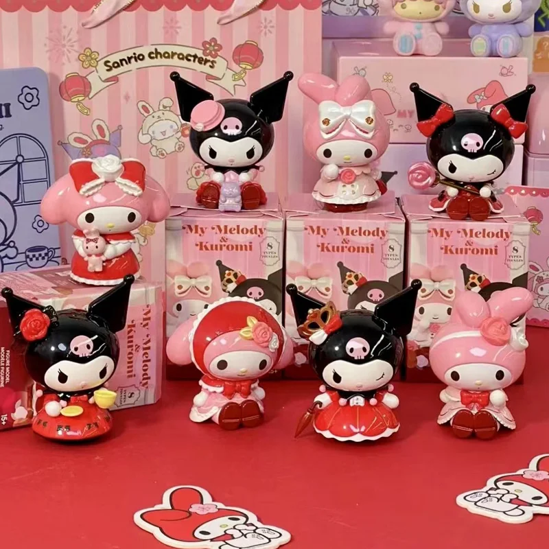 

Экшн-фигурка Sanrio Kuromi My Melody, Аниме фигурки серии розы и Эрла, коллекционные ПВХ модели кукол, детские игрушки, подарок, Декор