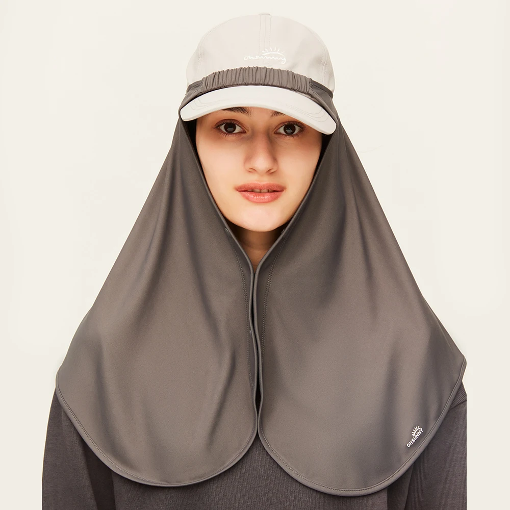 OhSunny New Sun Protective Scarf Women Empty Head Cover UPF50+ With Neck Cover Outdoor Full Protection UV Protection Washable