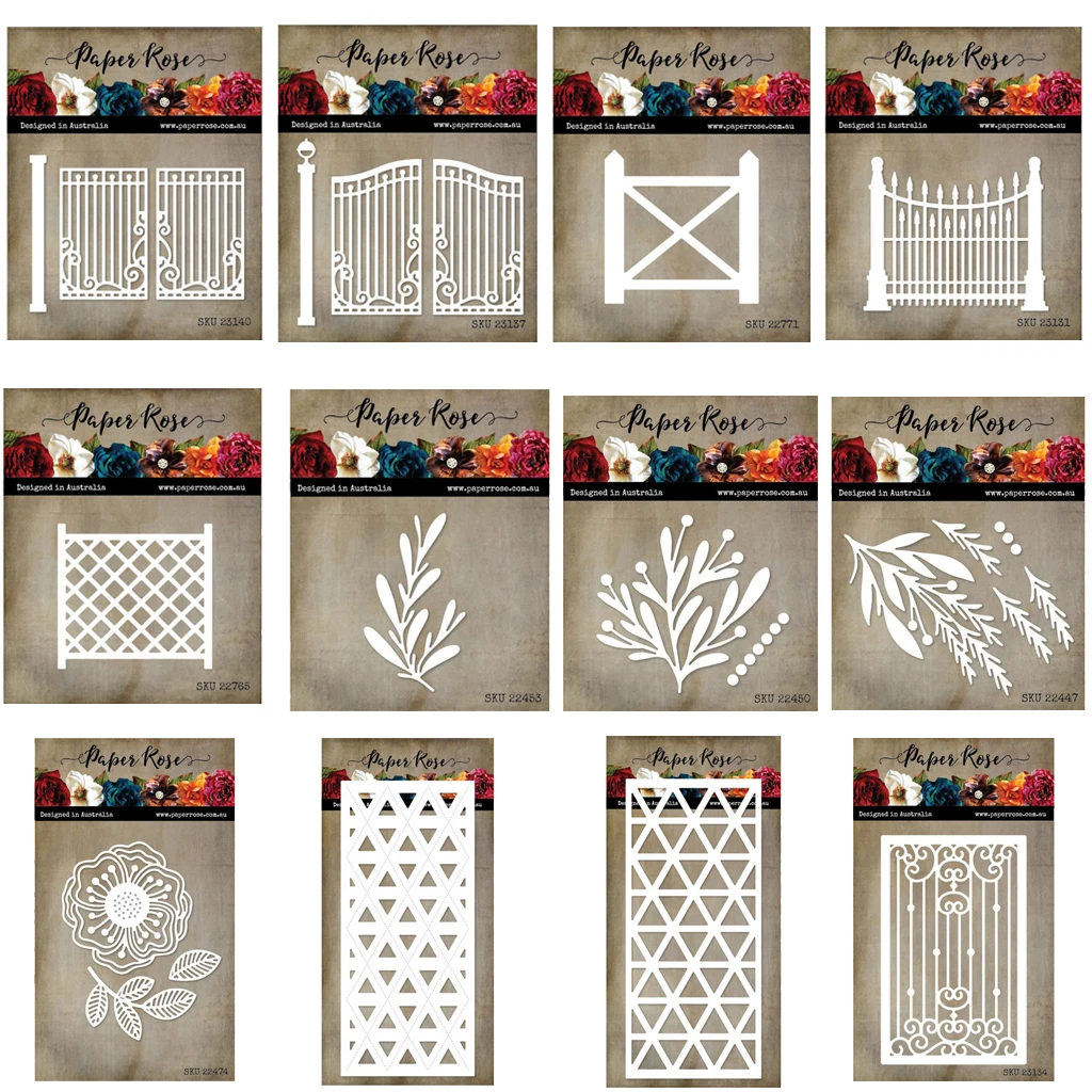 

2022 New Gate And Grasses Metal Cutting Dies Spring DIY Scrapbooking Embossed Dies For Album Card Cut Dies Stencil For Decor