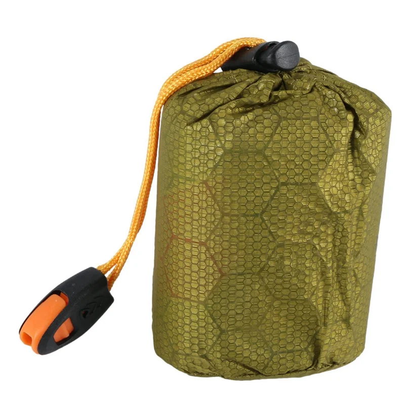 Фото Y49A-2X аварийный спальный мешок Bivy мешок со свистком, спальный мешок для выживания на открытом воздухе, термоодеяло для кемпинга, альпинизма №2