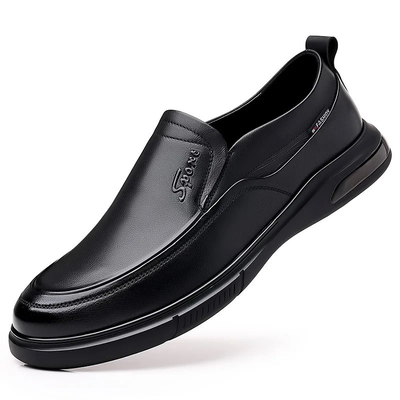 

Black Feet Cowhide Casual Leather Shoes for Men Soft Soled Fashion Casual Man Shoes Spring Autumn Zapatos De Hombre Loafers