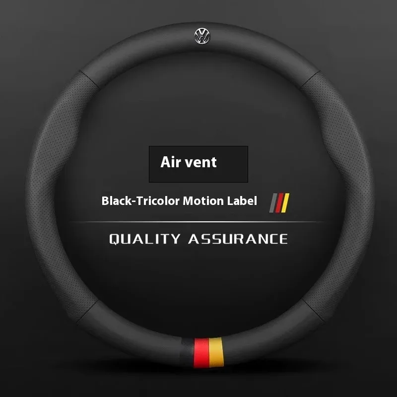 

Автомобильный противоскользящий кожаный чехол на руль для Volkswagen Magotan Passat Golf GTI Tiguan Touareg Polo Arteon Beetle T-ROC T-Cross