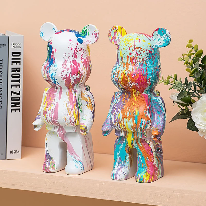 

2023 Resin Bear Statues and Sculptures Figure Ornaments Desk Decoration Nodic Home Decor Living Room Decor Figurines for