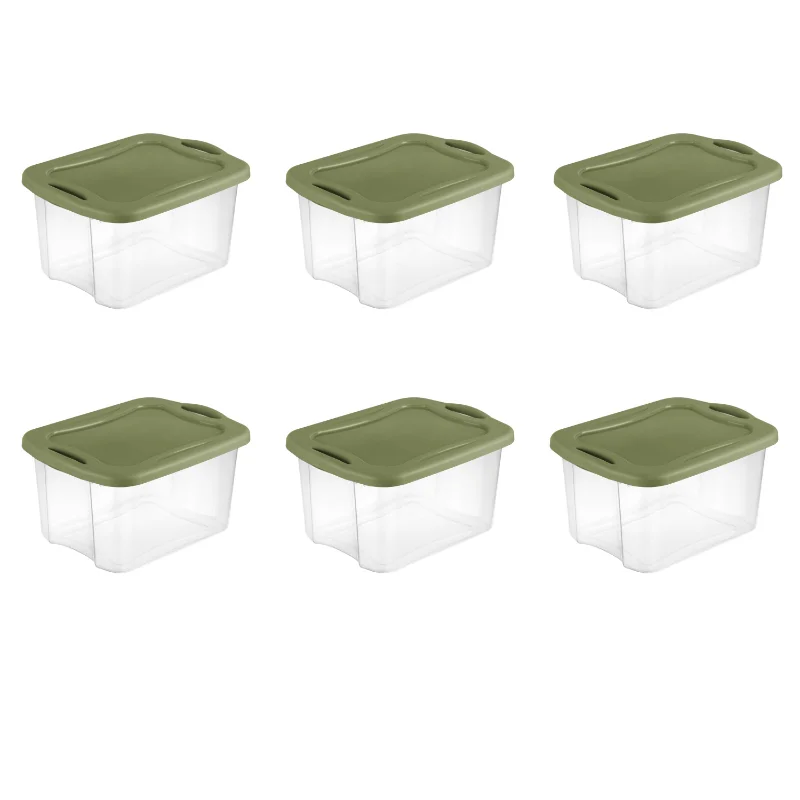 

40 Qt. EZ Carry Plastic, Clear/Sage Legume, Set of 6
