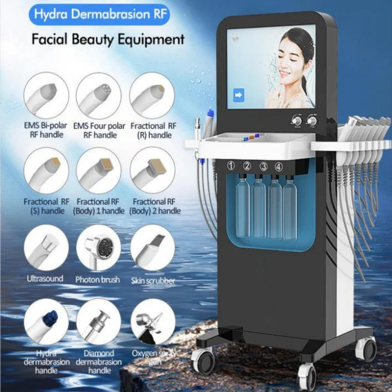 

13 in1 H2O2 Hydro Dermabrasion Bio-lifting Hydrafacial Acne Pore Cleaner Hydro Microdermabrasion Machine Skin Care BeautyMachine