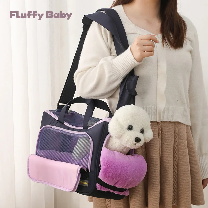 

Cat Breathable Mesh Bag Pet Travel Shoulder Handbag For Kittens Puppy Small And Medium Animals Pet Supplies Multi-Pocket Storage
