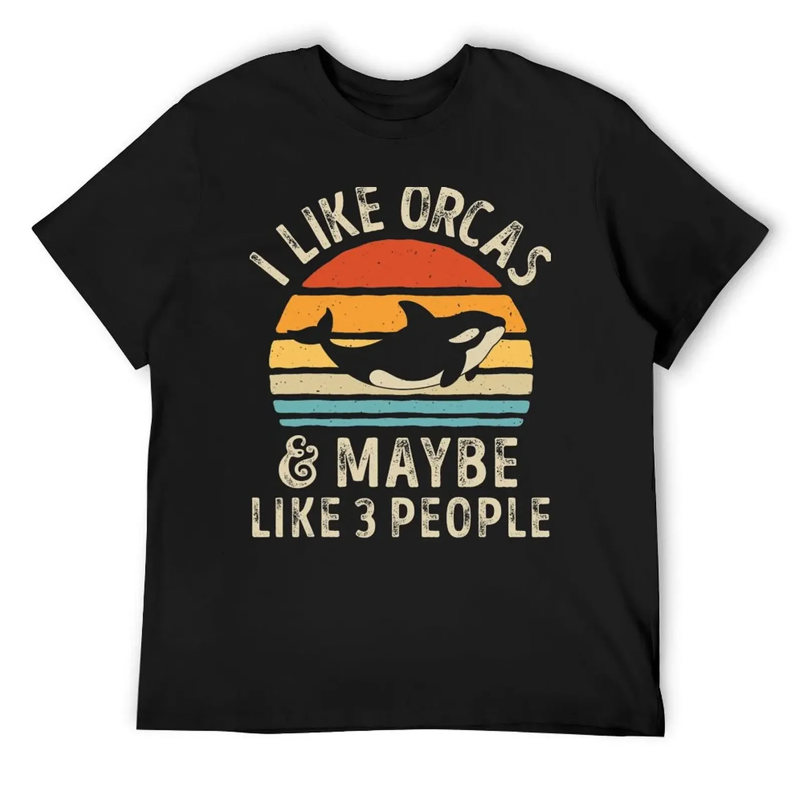 Мужская футболка в стиле ретро I Like Orcas and Maybe 3 People Orca Killer Whale летняя одежда мужские