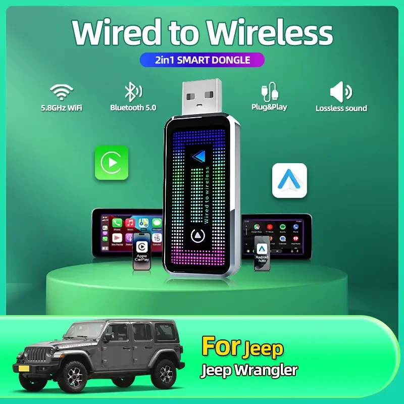 Беспроводной адаптер Car Play Dongle Bluetooth WiFi Быстрое подключение Plug and для OEM проводной