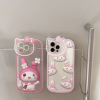 pink hello kitty 3d melody cute phone case for iphone 13 12 11 pro xs max xr x 8 7 6s plus se 2022 case cover