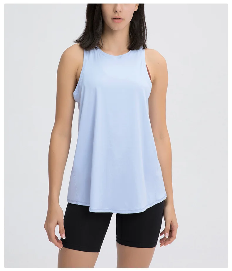 

Lulu Spring And Summer New Nude Skin Friendly Bandage Vest Women's Bow Back Loose Breathable running Sweatshirt