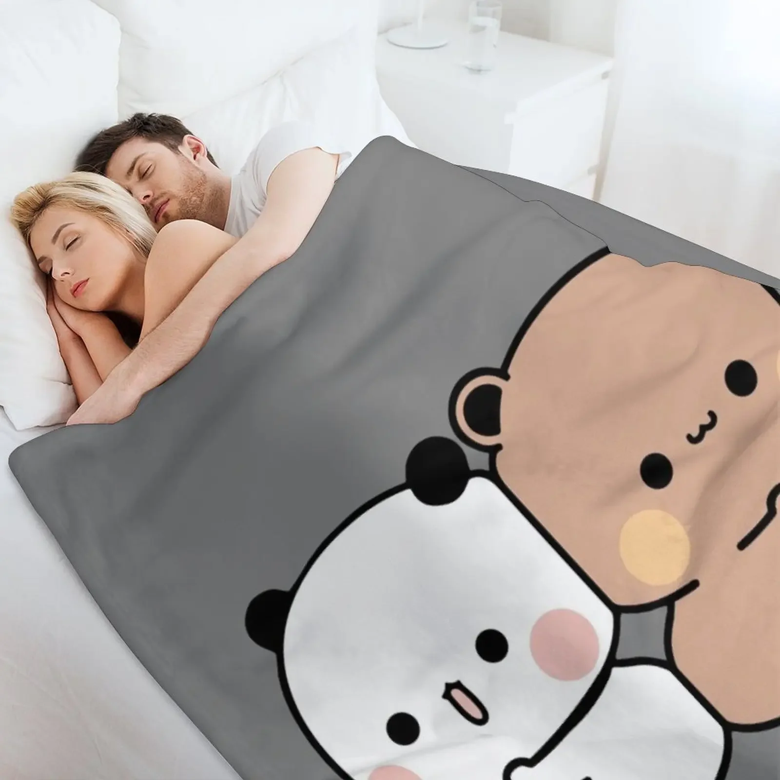 DuDu Bear and BuBu Panda милое одеяло для пары с волосатыми волосами многофункциональные