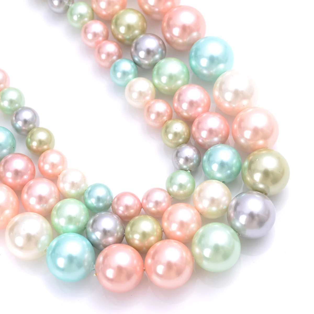 _ Зеленые, розовые жемчужные круглые бусины россыпью, _ браслет, ожерелье 15 дюймов, выберите размер 6/8/10/12 мм