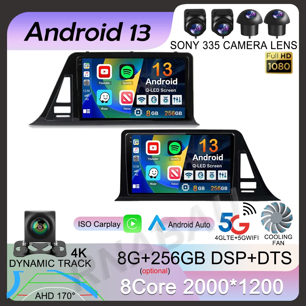 Автомобильный радиоприемник Carplay Android 13 для Toyota C-HR CHR 2016 2017 2018 2019 2020 мультимедийный