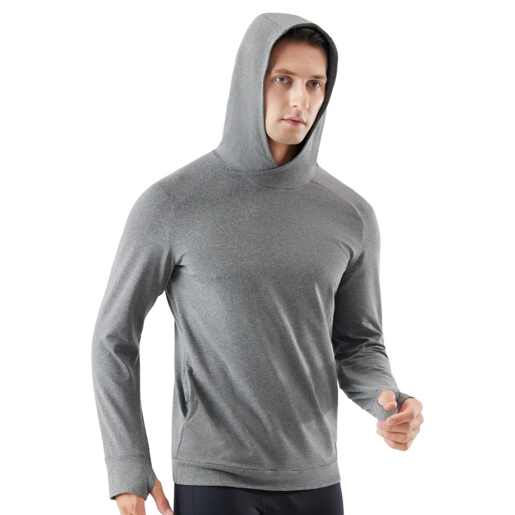 

Autumn and Winter Running Hooded Warm Sweater Long Sleeve Coat Outdoor Skiing and Plush Thumbhole Fitness Training Clothes