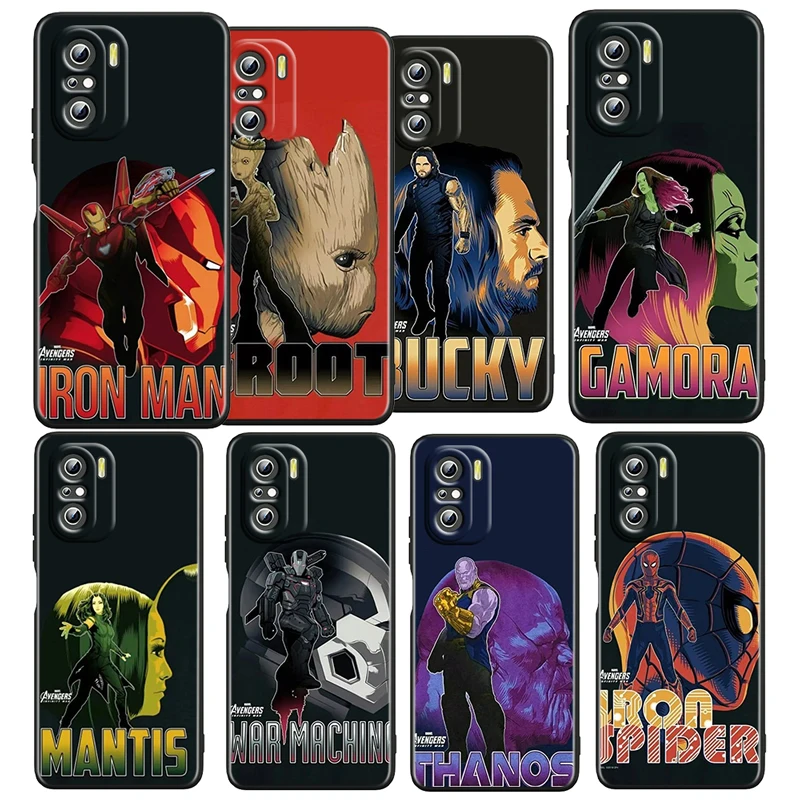 

Infinity War Marvel Avengers For Xiaomi Redmi K50 K40 Gaming K30 K20 Pro 5G 10X 9T 9A 9C TPU Soft Black Phone Case Coque Cover
