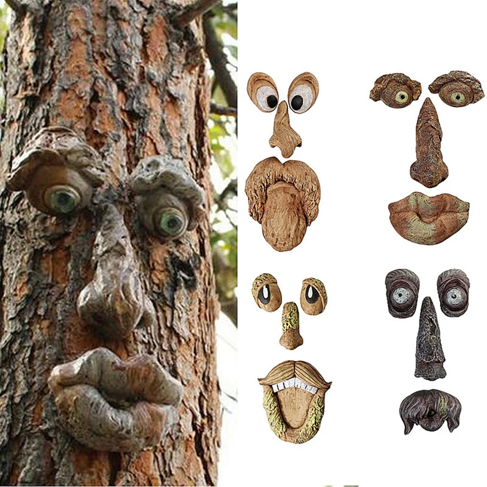 

Resin Facial Features Decoration Holiday Props DIY Tree Monsters Simulation Decoration Realistic for Halloween Easter Ornaments