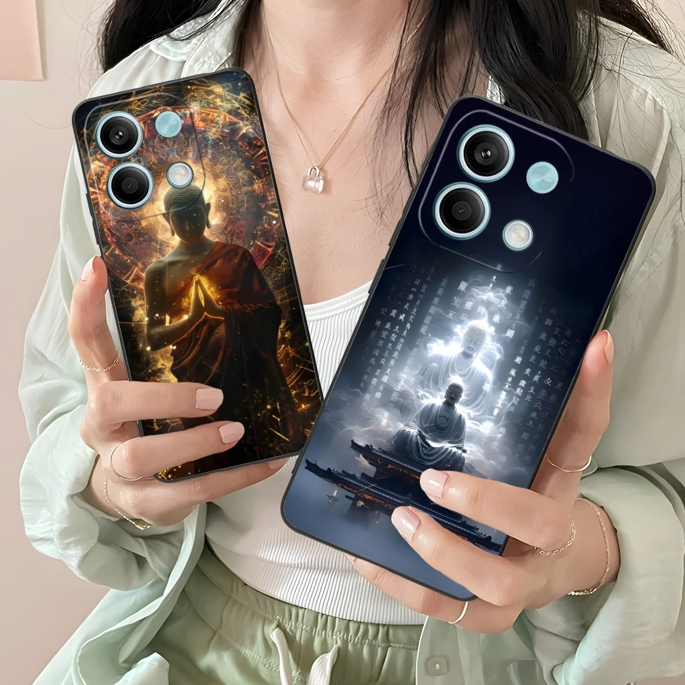 Чехол для мобильного смартфона Buddyism Xiaomi Redmi 14 13 13C 12 12C 10 10C A1 A2 A3 Plus 5G черный мягкий