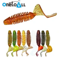 onetoall 10 pcs 60mm 3g volume long tail swimbait soft worm bait artificial plastic screw fishing lure maggot grub sea carp bass