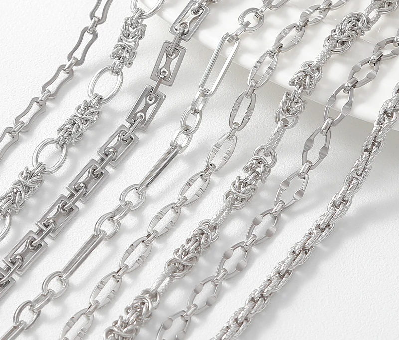 

Бесцветная крутая Серебряная цепочка Y2k «сделай сам» с бусинами ручной работы для ожерелья браслета