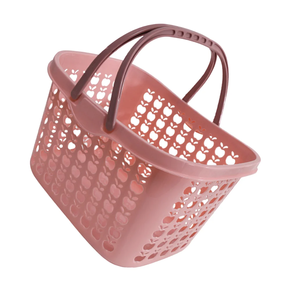 

Basket Storage Sundries Desktop Shower Organizer Kitchen Toy Retail Bins Shopping Bathroom Handles Play Pretend Kids Fruit