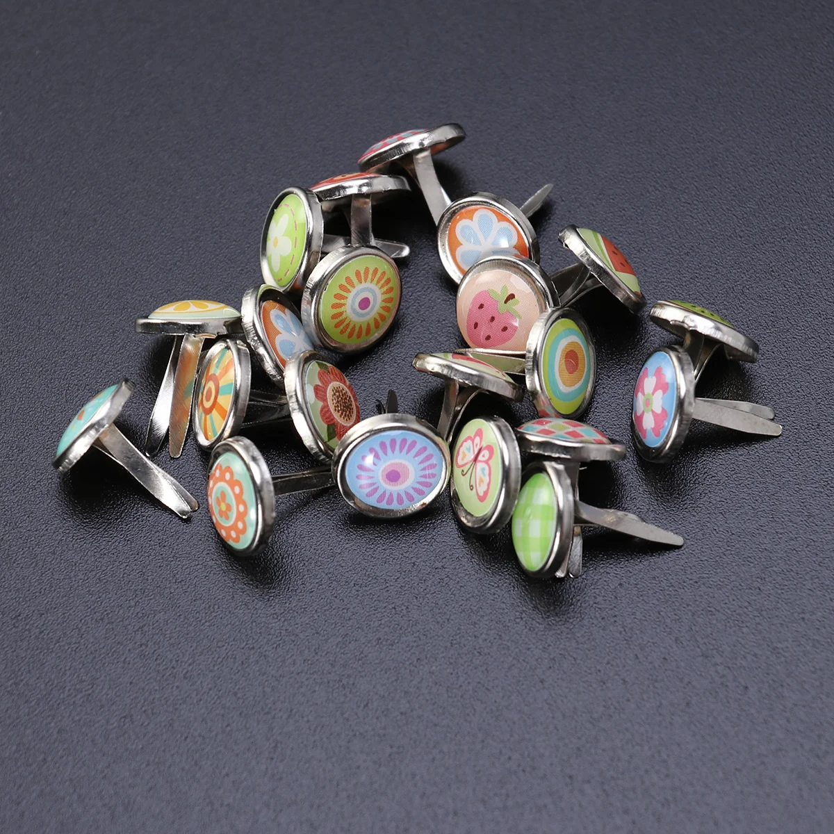 

100pcs Round Paper Fastener Metal Paper Brads Scrapbooking Brads Fastening Brads Gemstone Paper Brads