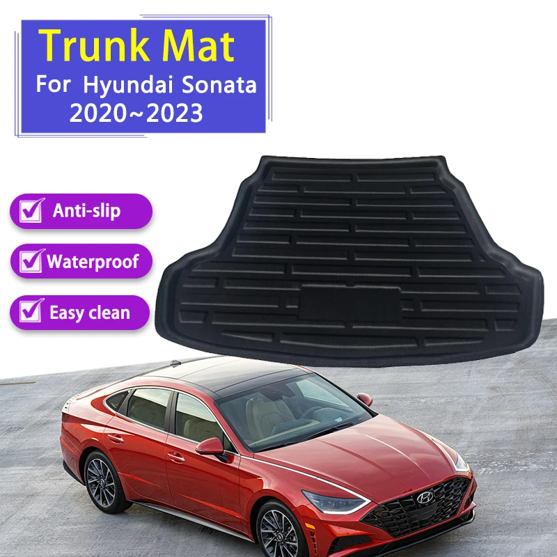 

1x Car Trunk Mats for Hyundai Sonata 10th DN8 2020~2023 Accessories Rear Boot Cargo Liner Trunk Waterproof Tray Carpet Auto Pad