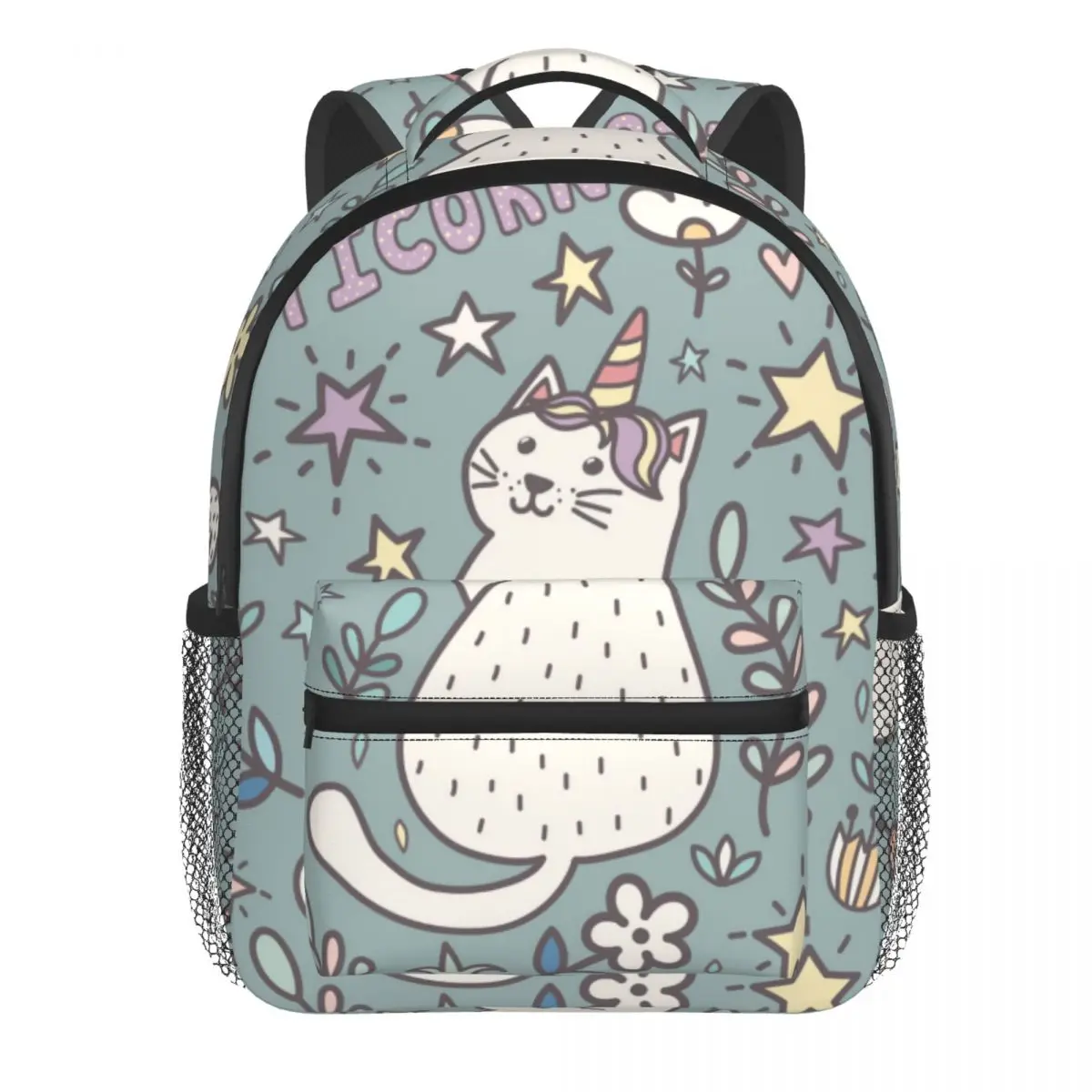 

Cat Unicorn Magic Pattern Kids Backpack Toddler School Bag Kindergarten Mochila for Boys Girls 2-5 Years