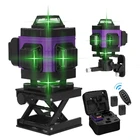 Лазерный уровень FASGet, 16 линий, зеленый, самонивелирующийся, 360 градусов, горизонтальный, вертикальный, перекрестный, лазерный уровень с удаленным светодиодным дисплеем