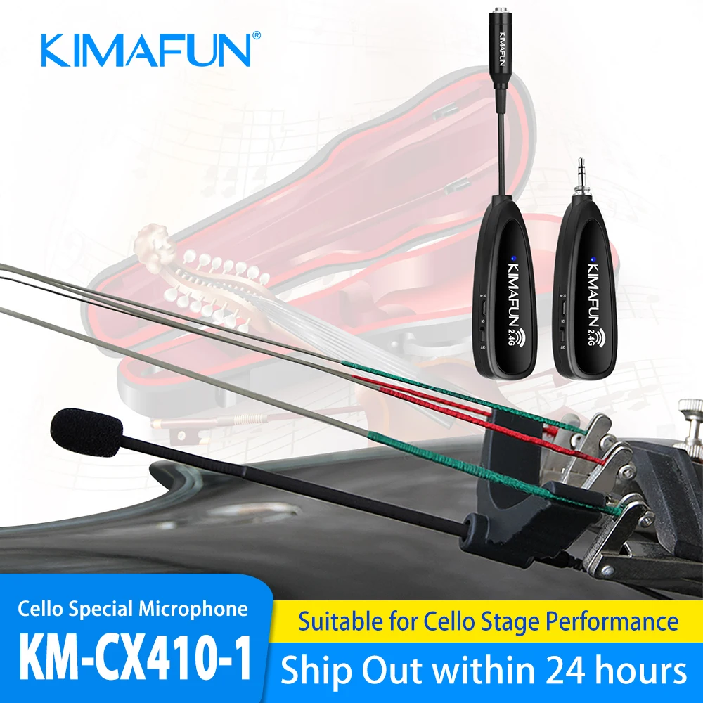 Фото Мини-микрофон KIMAFUN для музыкальных инструментов, микрофон для виолончели, беспроводной микрофон для выступлений на сцене №1