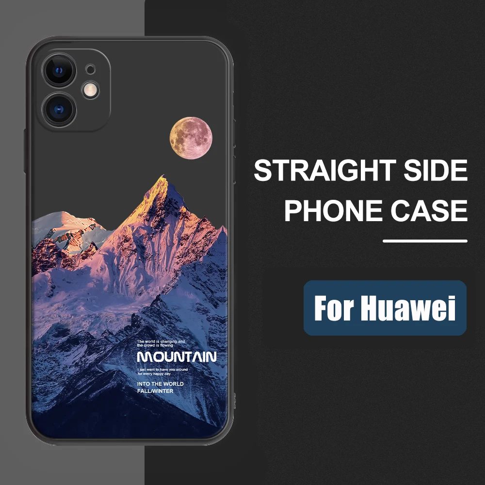 Мягкий силиконовый чехол гор для телефона Huawei P50 P30 Pro P40 Plus P20 Lite Snown Cover For Mate 30E 30 20 -