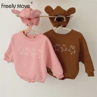2022 baby girls boys cotton bodysuit 2022 winter infant newborn long sleeve o neck print jumpsuit outfit set baby clothing