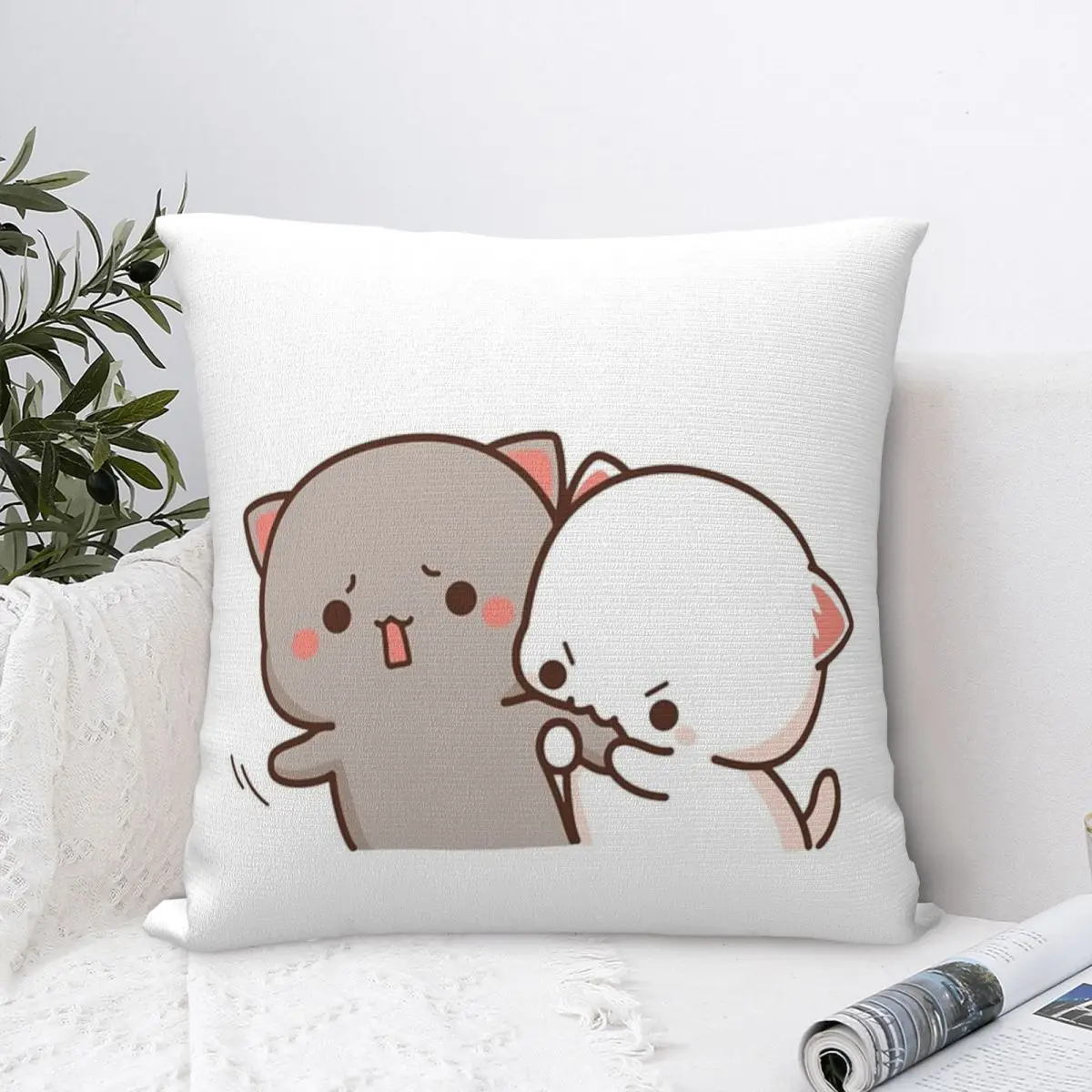 

Peach And Goma Mochi Cat Bite 1 Pillow Case Pillow Cover Modern Body Pillow Cushion Covers Pillow Case With Zip